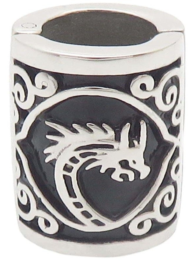 VALHALLA Opening Viking Beard Bead for Men 1pcs, Viking Hair Accessories 8x12x20mm, Dragon, Silver Stainless Steel Large - Image 1